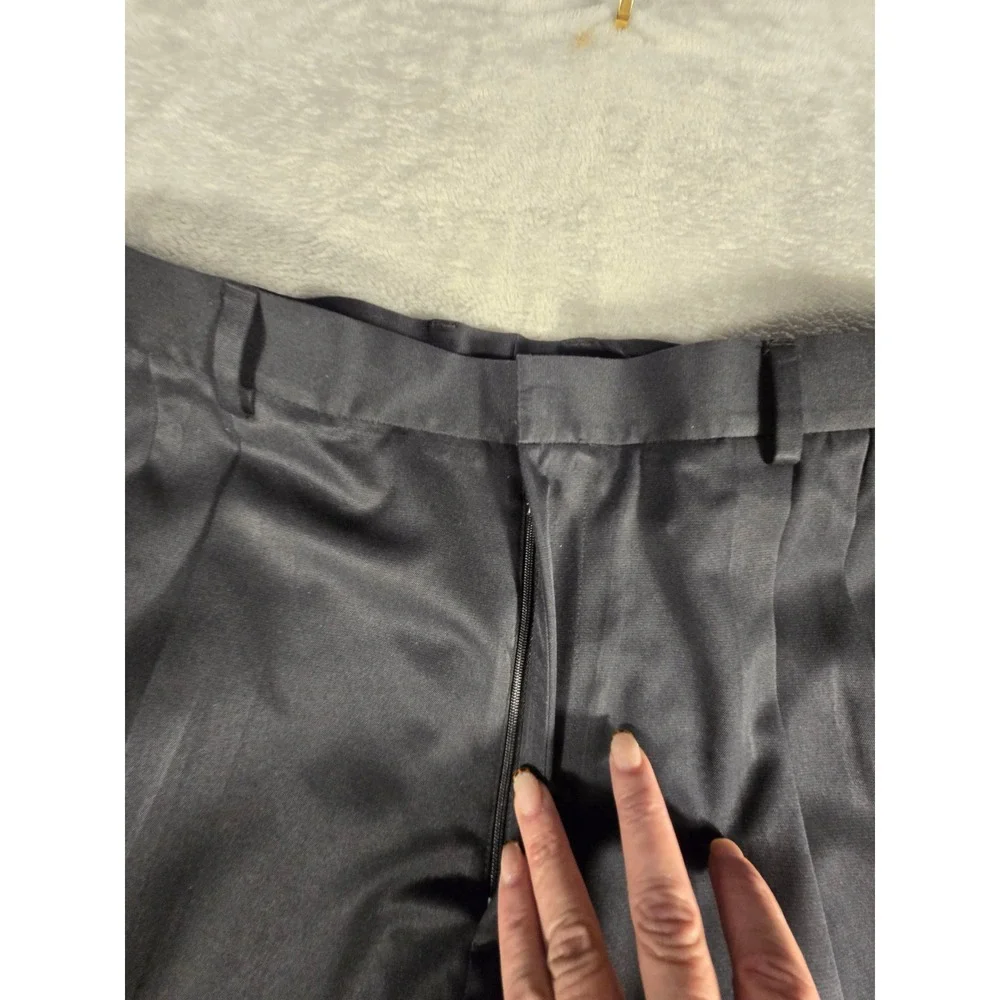 Greg Norman Mens Black Golf Pants Performance Flat Front Shark Logo 40x30